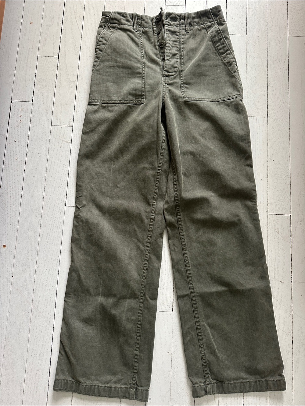 JCREW Olive Green Wide Leg Utility Pants